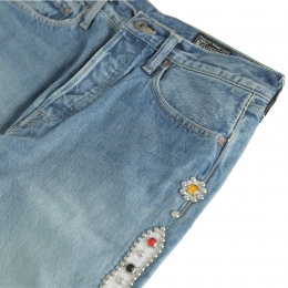 ◆당일◆25FW 14온즈 몽키시스코 잼스톤 데님 팬츠 라이트블루 EK-1174LPA PRO