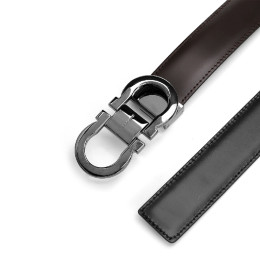 ◆당일◆25SS 은장 더블 간치니 양면 벨트 브라운/블랙 67-0326 0770943