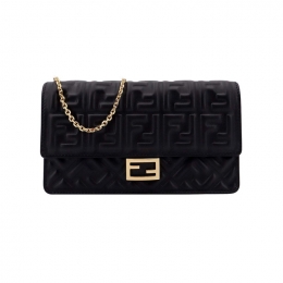 ◆당일◆26SS FF 로고 바게트 체인 월렛 숄더&크로스백 블랙 8M0498 AAJD F0KUR