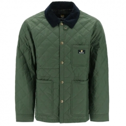 ◆당일◆23FW 바버 X 메종키츠네 케닝 KENNING 퀄팅 자켓 카키 MQU1735 GN73