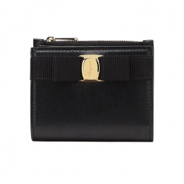 ◆당일◆26SS 금장 바라 보우 컴팩트 코인 반지갑 블랙 22-E009 0734500