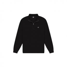 ◆당일◆25FW 로고 자수 하프 집업 롱슬리브 티셔츠 블랙 19CMPL144A 005263W 999