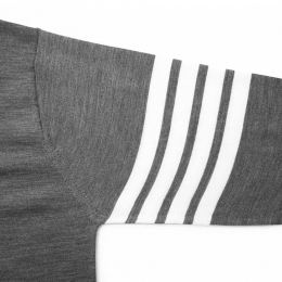 ◆당일◆26SS 사선 완장 클래식 메리노 울 가디건 메드그레이 MKC002A Y1014 038