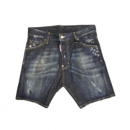◆14주년◆더티녹워싱 메탈로고 가죽패치 데님 반바지 S74MU0334 470