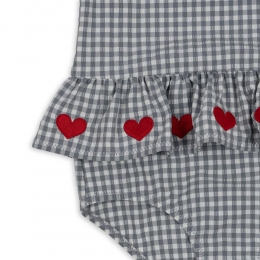 ◆키즈◆24SS 키즈 체크 하트 스윔슈트 블루그레이 KS100503 TRADEWINDS