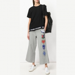 ◆11주년◆로고 트리밍 티셔츠 블랙 W17TBP22053 0002