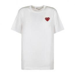 ◆당일◆25SS 레드 하트 비즈로고 반팔 화이트 AX-T801-051-2