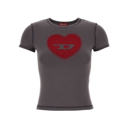 ◆당일◆26SS 하트 로고 언큐티즈 슬림핏 반팔 그레이 A20980 0QHHA 96I