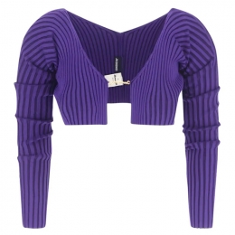 ◆당일◆24FW 골드 로고 골지 마이크로 가디건 퍼플 213KN108 2190 650