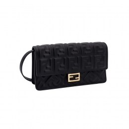 ◆당일◆26SS FF 로고 바게트 체인 월렛 숄더&크로스백 블랙 8M0498 AAJD F0KUR