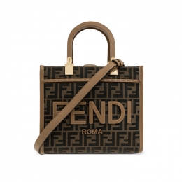 ◆당일◆26SS 선샤인 자카드 FF 스몰 토트&숄더백 브라운 8BH394 ALVY F1GE3