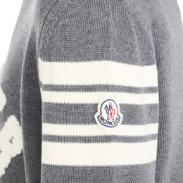 ◆당일◆25FW 부클 레터링 로고 패치 니트 그레이 9C000 09 M1367 930