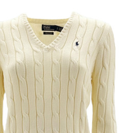 ◆당일◆25SS 포니 자수 케이블 니트 크림 211891641 009 CHIC CREAM