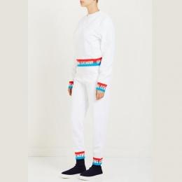 ◆11주년◆로고 트리밍 크롭 맨투맨 화이트  W17TDG12059 1100