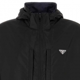 ◆당일◆25FW 삼각 로고 리버서블 후드 자켓 블랙/네이비 SGC603 1WQ9 F0D9M