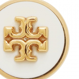 ◆당일◆26SS 키라 에나멜 로고 서클 이어링 골드/뉴아이보리 90547 700