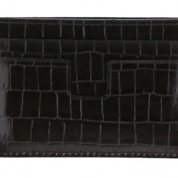 ◆당일◆22FW 금장 로고 크로커다일 카드지갑 블랙 Y0232T LCL239 U9000