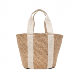 ◆당일◆26SS 로고 스트랩 라지 우디 바스켓백 클라우디 크림 CHC23AS380L18 20S