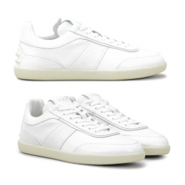 ◆당일◆25FW 로고 패널 레더 스니커즈 화이트 XXM68C0DP30 OV7 B001