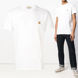 ◆바이스트로◆20FW 폭스 헤드 패치 티셔츠 화이트 AM00103KJ0008 WH