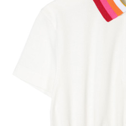 ◆키즈◆21SS 여성 스트라이프 카라 원피스 화이트 JFB428 AVP F0TU9