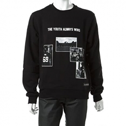 ◆10주년◆ 유스 로고 프린팅 맨투맨 블랙 LA04SWE81BK