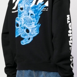 ◆11주년◆스컬 그래픽 맨투맨 블랙 OMBA035S19D25017 1088