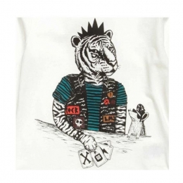 ◆키즈◆키즈 타이거 프린트 티셔츠 화이트 W25116 117