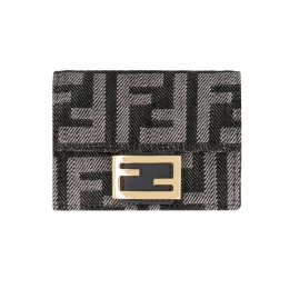 ◆당일◆26SS FF 로고 마이크로 트리폴드 반지갑 블루 8M0395 AUT4 F1UJ5