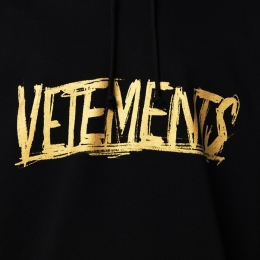 ◆14주년◆골드 백 로고 프린팅 후드티 블랙 UE52TR470G BLACK/GOLD