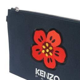 ◆당일◆23FW 플라워 자수 라지 클러치백 네이비 5PM902 F34 76