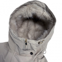 ◆당일◆25FW 가일 GAIL 퍼 시어링 후드 미들 패딩자켓 그레이 2526026012 001