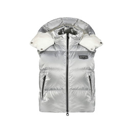 ◆당일◆EPIPOLI SILVER 로고 패치 후드 패딩 조끼 실버 VDDV25235K0001 SIL
