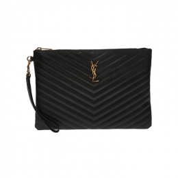 ◆당일◆26SS 금장 모노그램 마틀라세 뉴미듐 클러치백 블랙 559193 CWU01 1000