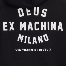 ◆당일◆23FW 밀라노 백 로고 프린팅 기모 후드티 블랙 DMW48675D BLACK