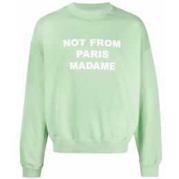 ◆당일◆22SS 슬로건 프린트 롱 슬리브 스웨트셔츠 라이트그린 SW102 LIGHTGREEN