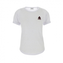 ◆당일◆26SS 콜디아 KOLDIA 로고 린넨 티셔츠 화이트/버건디 TS0315FA A1N09E WHBY