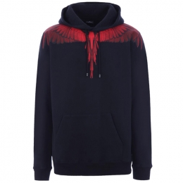 ◆12주년◆레드 윙 프린트 후드티 블랙 CMBB007E185060011020