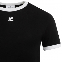 ◆당일◆24FW 시그니처 콘트라스트 티셔츠 블랙 VESJTS017JS0070 9901