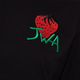 ◆13주년◆여성 스트로베리 자수 티셔츠 블랙 JT0072 PG0772 999