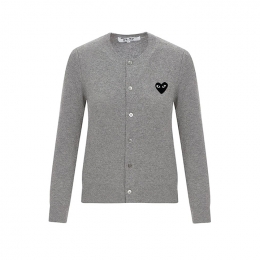 ◆당일◆25FW 블랙 하트 와펜 패치 가디건 그레이 AX-N023-051-2