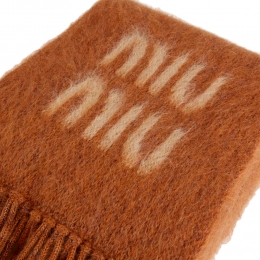 ◆당일◆25FW 로고 프린트 모헤어 머플러 러스트 5FS062 2CQD F0033