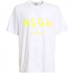 ◆14주년◆로고 프린트 티셔츠 화이트/옐로우 3240MM510F 227298 01