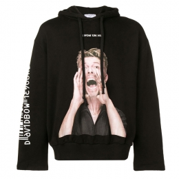 ◆11주년◆데이비드 보위 프린트 후드티 블랙 NUS19295 009