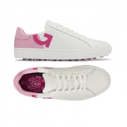 ◆당일◆25FW 여성 투 톤 퍼포레이티드 디스럽터 골프화 화이트/핑크 G4LS22EF24 S/LIL