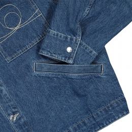 ◆당일◆24SS 데드스톡 문 레이저 프린트 박시 데님 자켓 블루 MJA046 BLUE