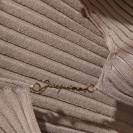 ◆당일◆24FW 라 마이유 프랄루 골드 로고 골지 가디건 다크베이지 223KN500 2190 180