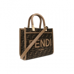 ◆당일◆26SS 선샤인 자카드 FF 스몰 토트&숄더백 브라운 8BH394 ALVY F1GE3