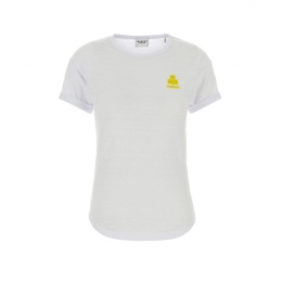 ◆당일◆26SS 콜디아 KOLDIA 로고 린넨 티셔츠 화이트/옐로우 TS0315FA A1N09E WHYW