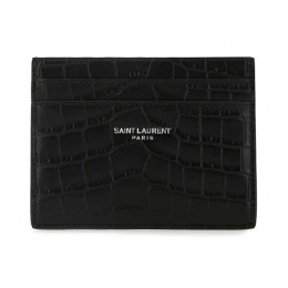 ◆당일◆25FW 로고 크로커다일 텍스처 카드지갑 블랙 375946 DZE0E 1000